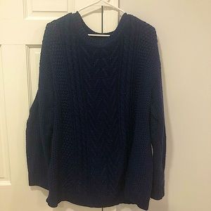NAVY BLUE SPECKLED BDG SWEATER SIZE LARGE